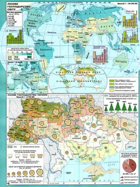 Комплект: ІТП. Атлас + контурні карти. Географія. 9 клас. НУШ ANIPT45 фото