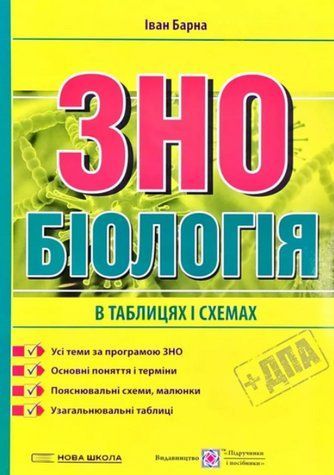 Біологія. Підготовка у таблицях і схемах до ЗНО - Барна І. PIP0271 фото